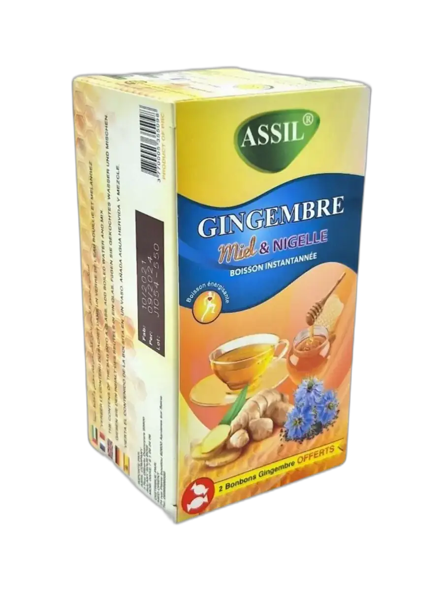 Boisson instantanée gingembre miel et nigelle